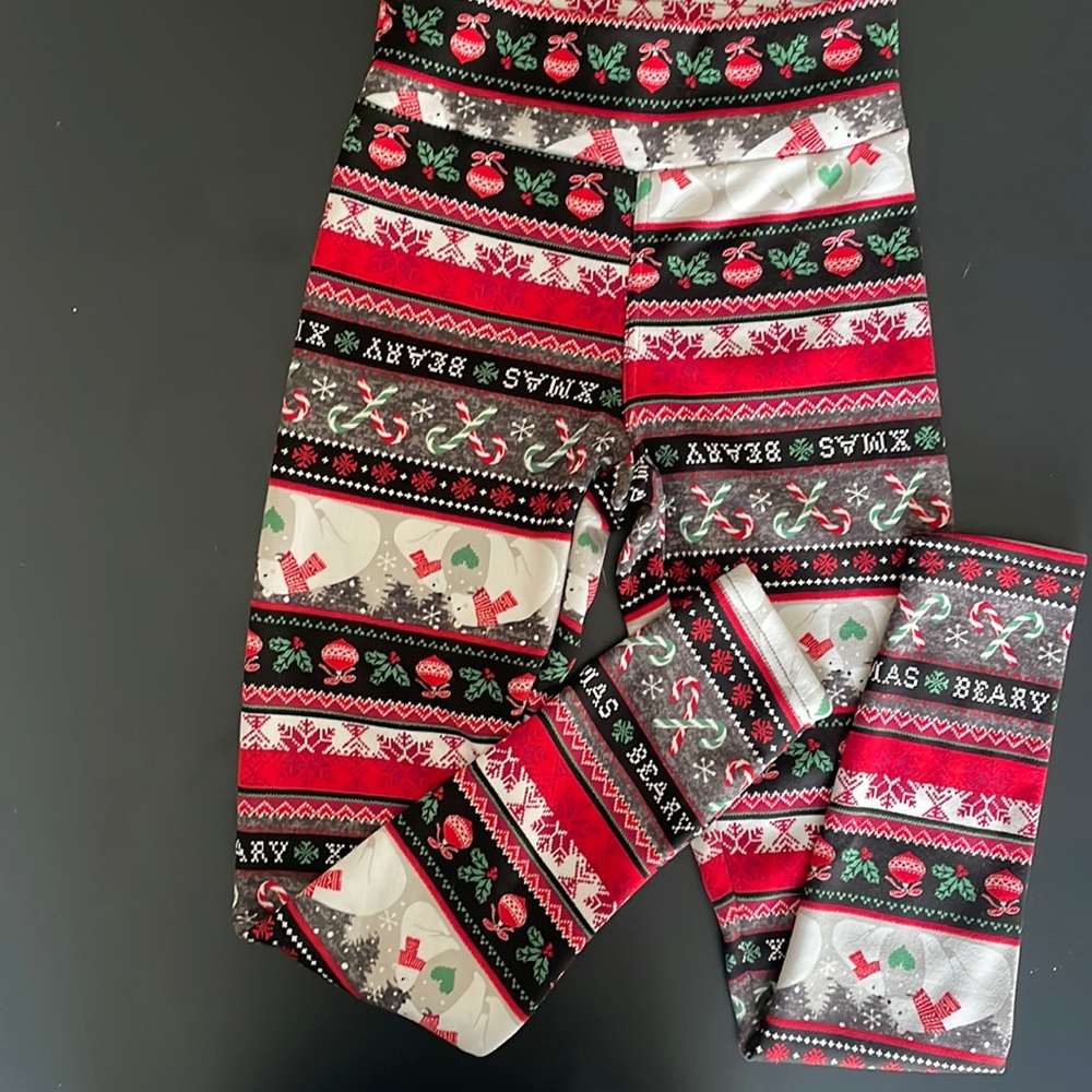 NWOT Fleece Lined Holiday Leggings (s)